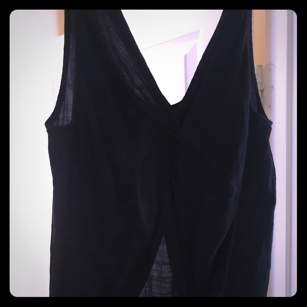 Black tank with cross open back